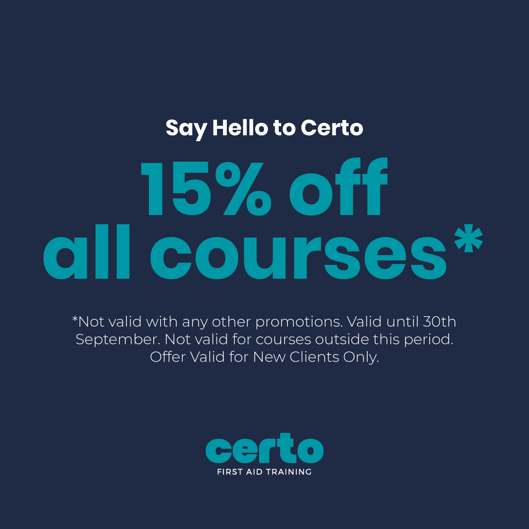 Certo First Aid Training New Client Promo